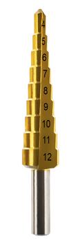 Сверло по металлу ступенчатое ПРАКТИКА 4-12 мм шаг 1 мм (ЗАМЕНА НА 798-331)