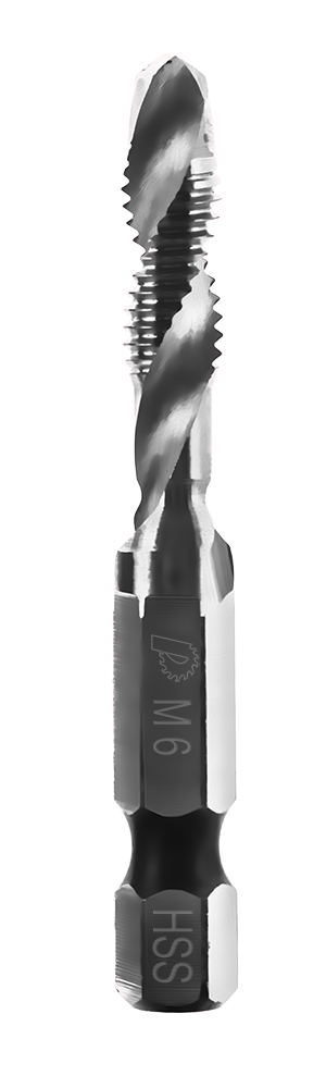 Сверло метчик ПРАКТИКА  М6 шаг 1,0, длина 57 мм, хвостовик HEX 1/4', блистер