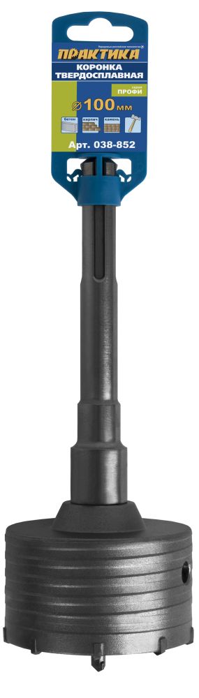 Коронка твердосплавная ПРАКТИКА SDS-Max ударная 100 мм (1шт.) клипса