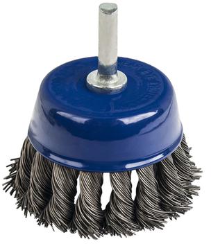 Кордщетка для дрели чашеобразная витая ПРАКТИКА 75 мм, хвост 6 мм (032-560)