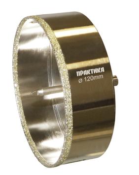 Коронка алмазная ПРАКТИКА "Профи" по керамограниту/керамике 120х70мм, пилотное сверло (1шт) блистер (917-767)