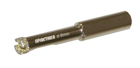 Коронка алмазная ПРАКТИКА "Профи" по керамограниту/керамике   8х65мм (1шт) блистер (917-514)