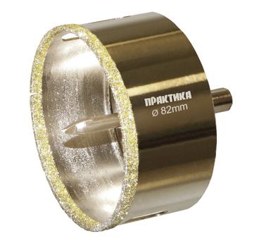 Коронка алмазная ПРАКТИКА "Профи" по керамограниту/керамике  82х70мм, пилотное сверло, (1шт) (917-736)