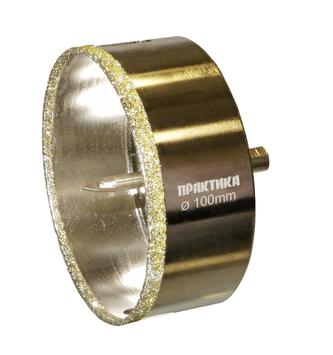 Коронка алмазная ПРАКТИКА "Профи" по керамограниту/керамике 100х70мм, пилотное сверло, (1ш (917-743)