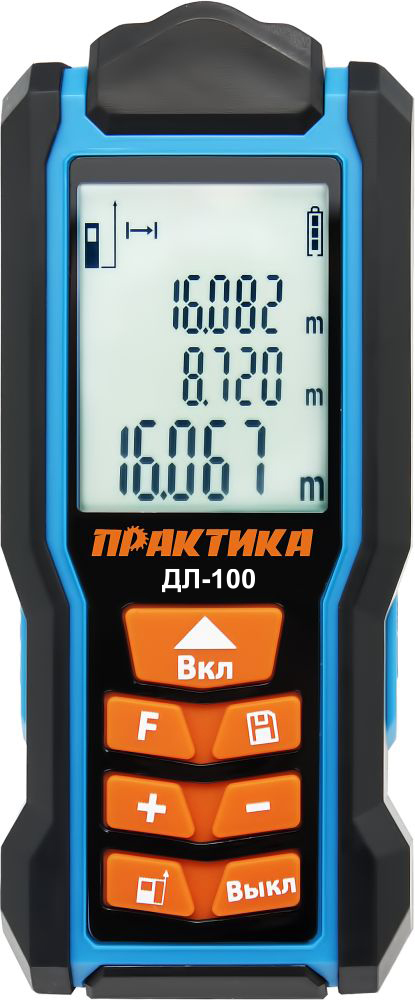Дальномер лазерный ПРАКТИКА  ДЛ-100 дальность 0,05 - 100 м, точность 1,5 мм (243-882)