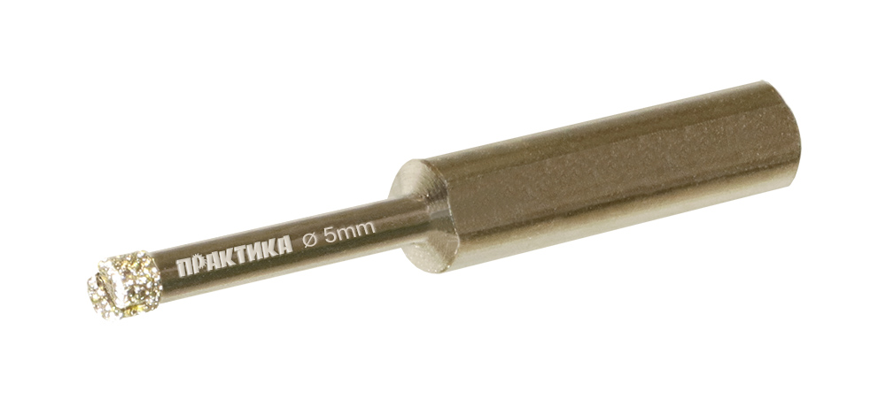Коронка алмазная ПРАКТИКА "Профи" по керамограниту/керамике   5х65мм (1шт) блистер (917-491)