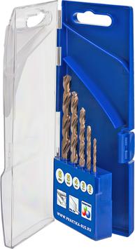 Набор сверл по металлу ПРАКТИКА "Эксперт", кобальтовые, 5 шт 2,3,4,5,6 мм, ПРО кассета  (640-254)