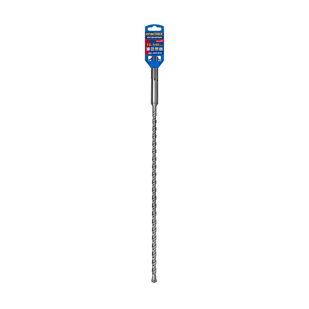 Бур SDS-MAX ПРАКТИКА  12 х 400/540 мм, КВАДРО, серия Эксперт,  по бетону (647-819)