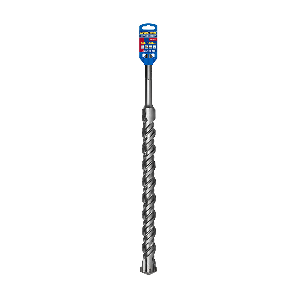 Бур SDS-MAX ПРАКТИКА  40 х  400/540 мм, КВАДРО, серия Эксперт, по бетону (648-038)