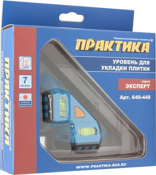 Уровень лазерный ПРАКТИКА для укладки плитки, 2 луча под углом 90 град, видимость до 7 м (649-448)