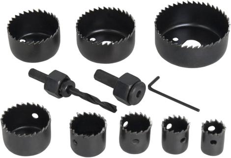 Набор HCS коронок ПРАКТИКА  8 шт 19,22,25,29,38,44,51,64мм +2адаптера (773-262)