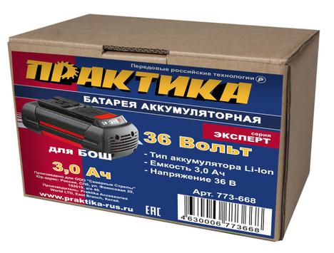 Аккумулятор для BOSCH ПРАКТИКА 36В, 3.0Ач, Li-ION в коробке (773-668)