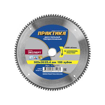 Диск пильный твердосплавный по алюминию ПРАКТИКА 305 х 30\25,4 мм, 100 зубьев (775-181)