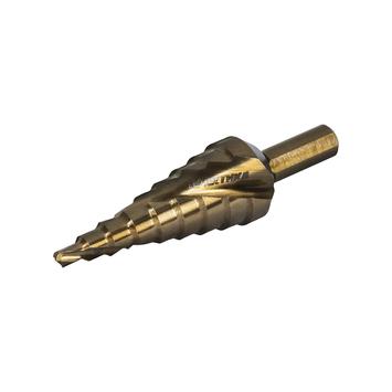 Сверло по металлу ступенчатое спиральное ПРАКТИКА 4-20мм, шаг 2мм, 3-х гран.хвост.8мм, ЭКСПЕРТ