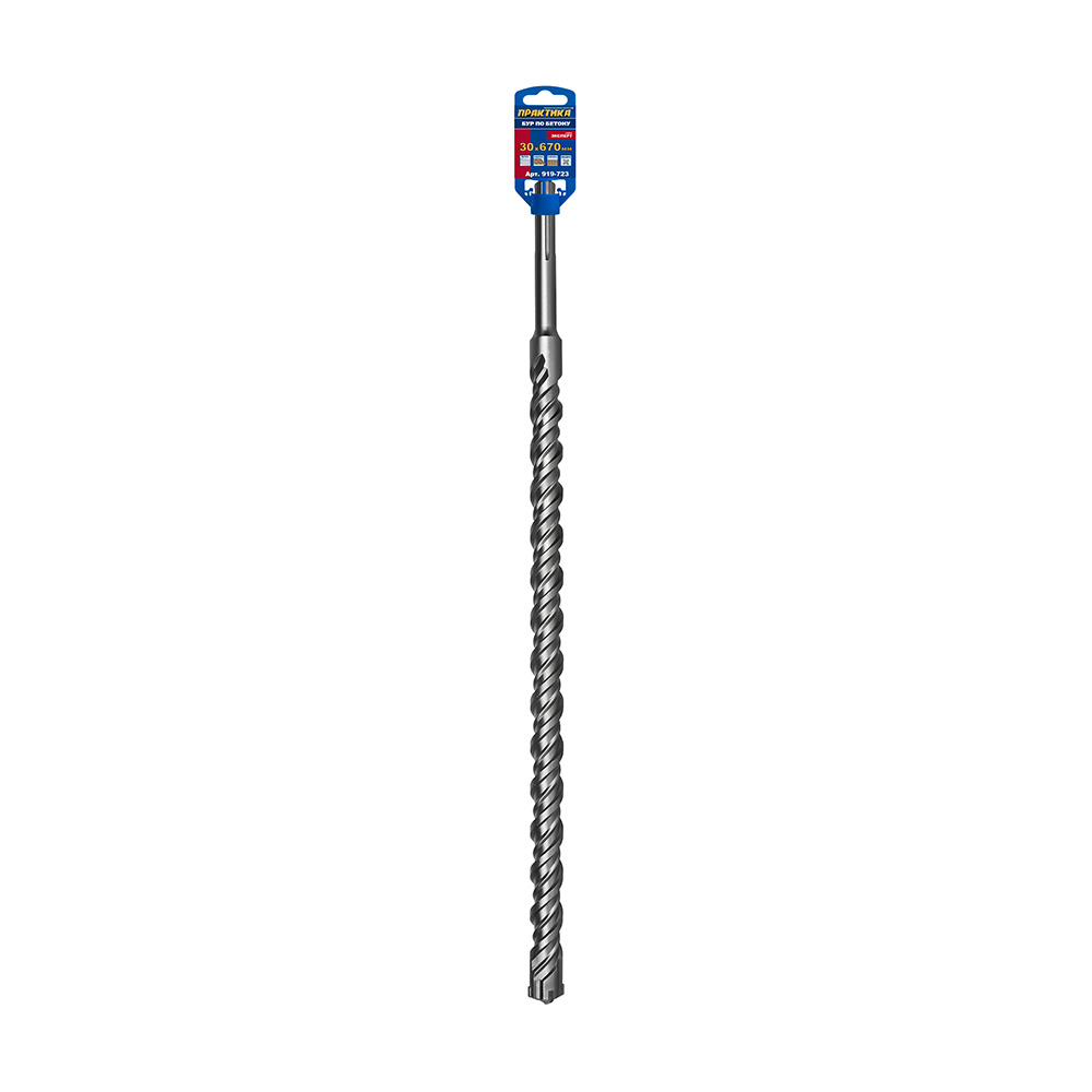 Бур SDS-MAX ПРАКТИКА  30 х 530/670мм, КВАДРО, серия Эксперт, по бетону (919-723)