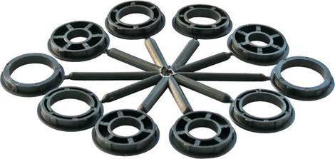 Кордщетка для точил ПРАКТИКА 150 мм мягкая, переходники 1/2", 5/8", 3/4", 7/8", 1" (773-361)
